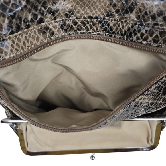 Alfani Python Snakeskin Shoulder Bag Chain Link Strap - Picture 7 of 9